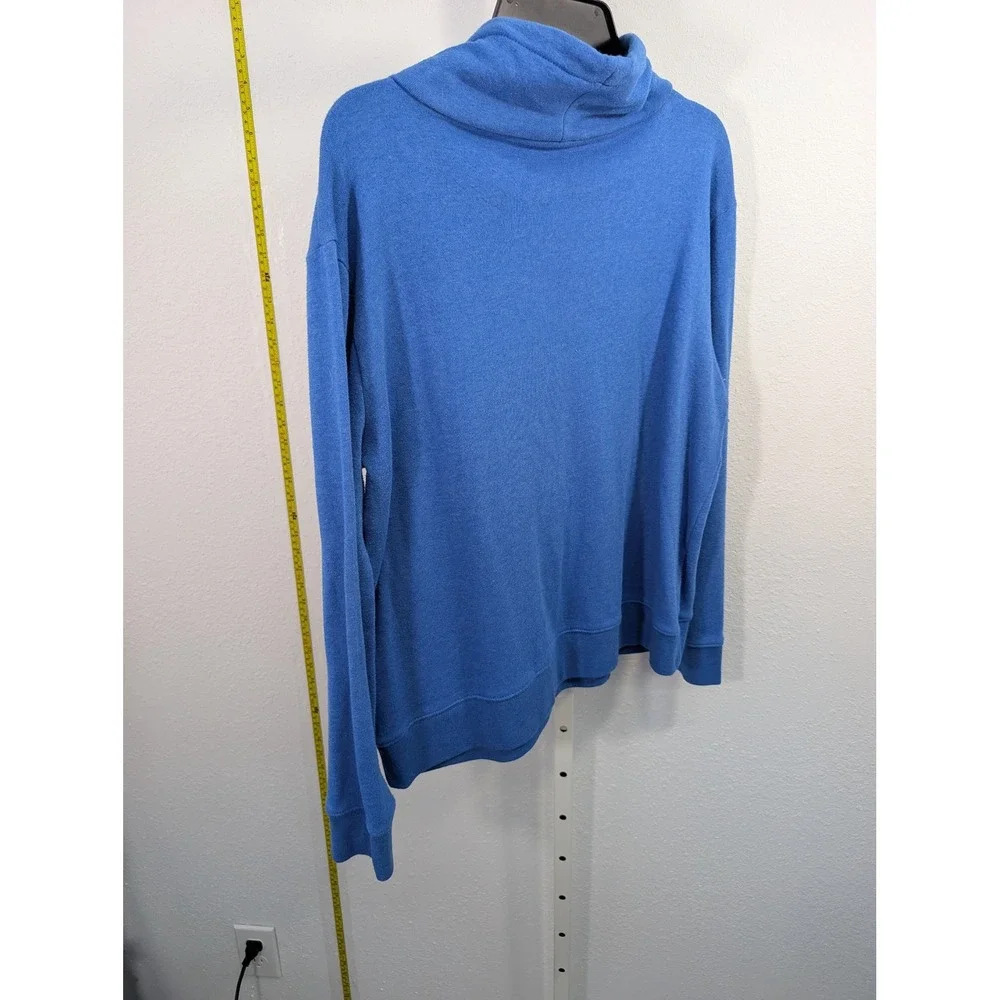 J. Crew Womens Blue Cowl‎ Neck Hoodie Sweatshirt Size Medium Long Sleeve Fleece